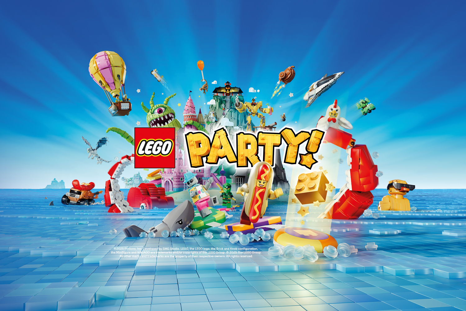 Dzień dziecka z LEGO w M1 Częstochowa. Figurki z lego w wodzie z klocków.