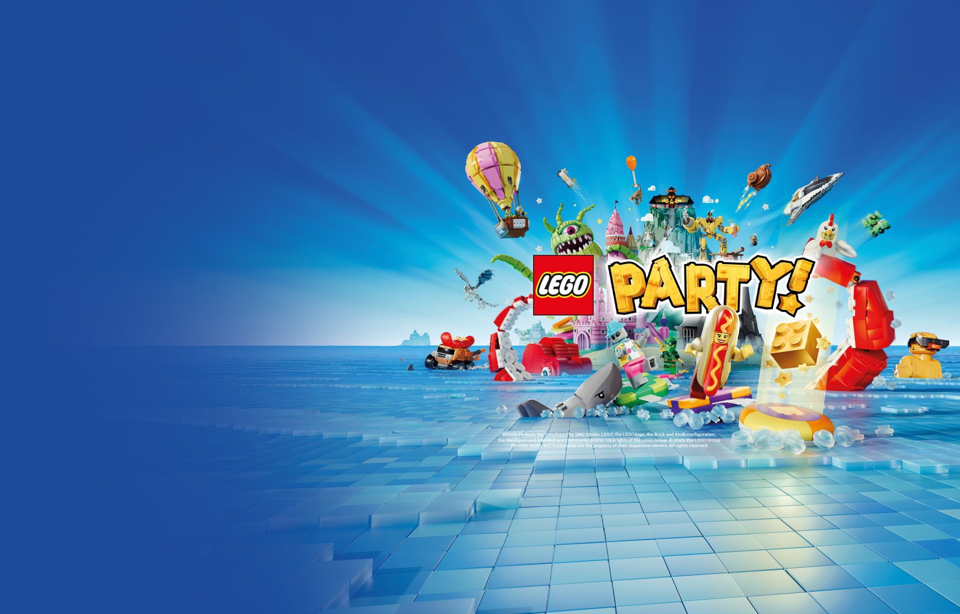 Dzień dziecka z LEGO w M1 Częstochowa. Figurki z lego w wodzie z klocków.