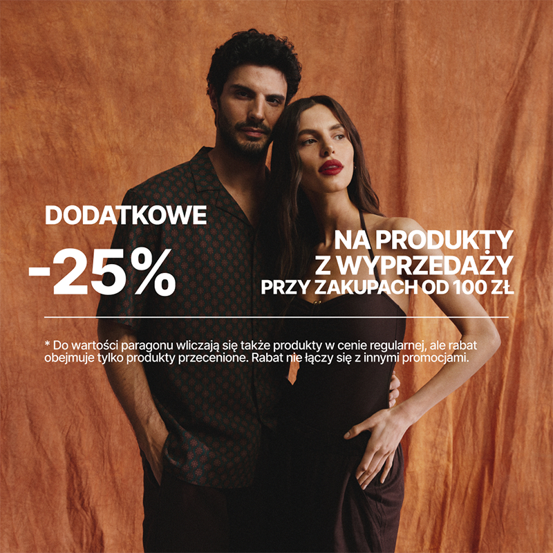Grafika promocyjna marki diverse. Mężczyzna i kobieta elegancko ubrani na brązowym tle.